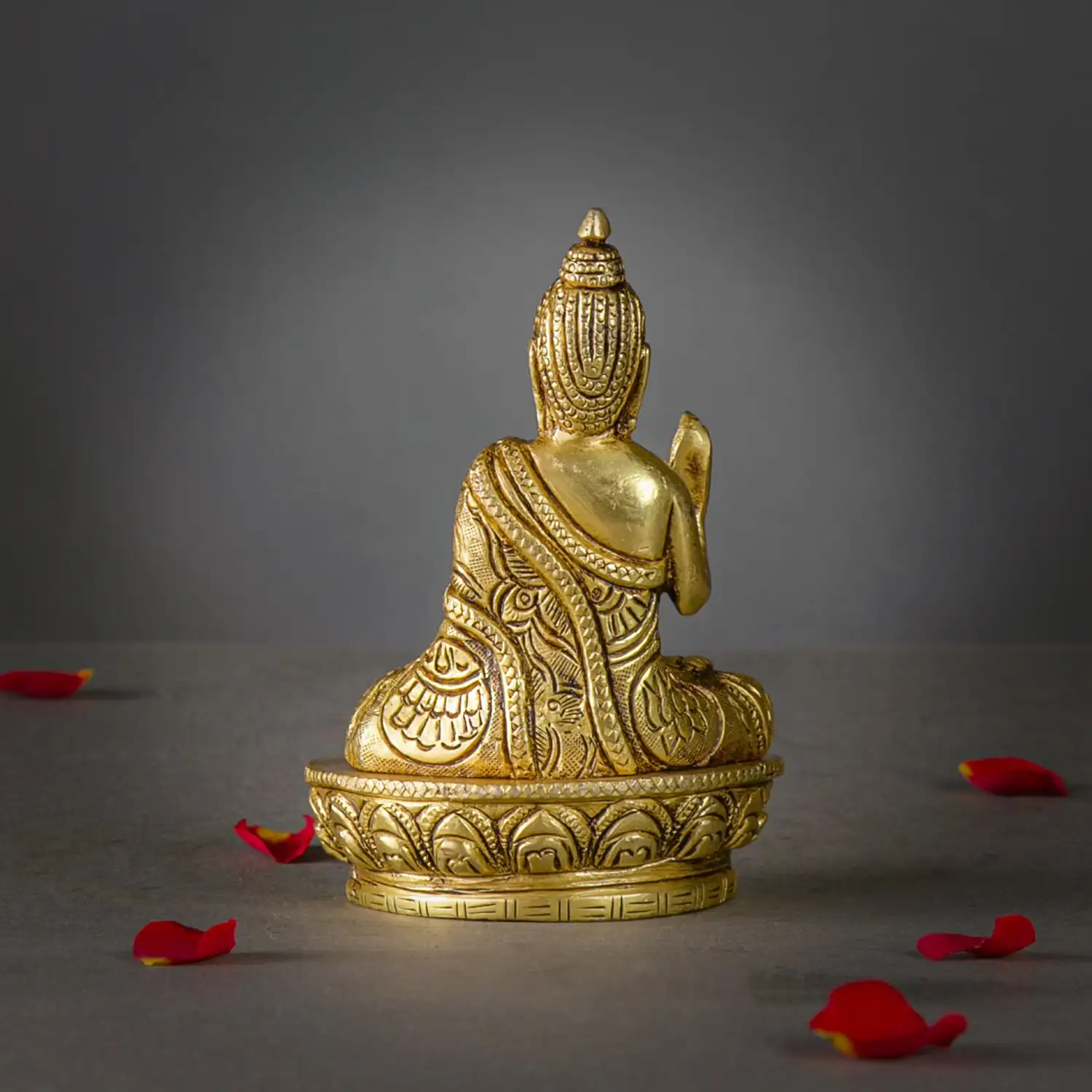 4 inches brass budha idol - image 4