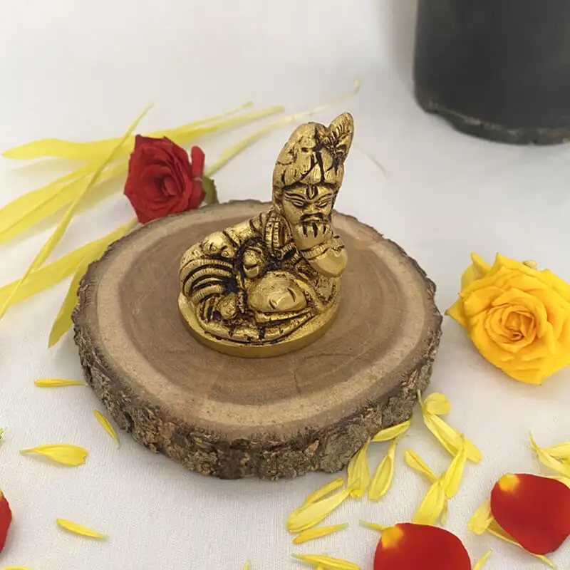 Brass matka small lord krishna idol with pot for pooja room and car dashboard 2 inches - image 3