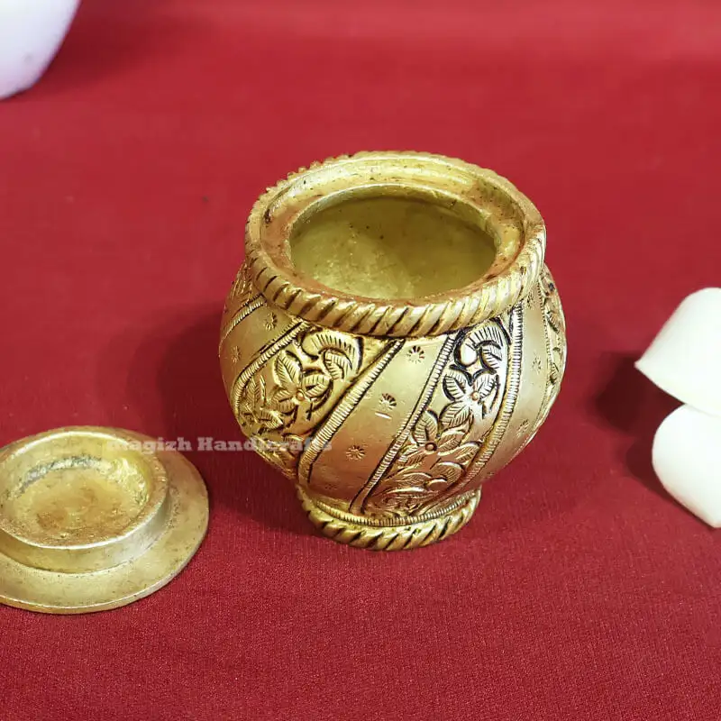 3 inches Brass Kubera Paanai - image 3