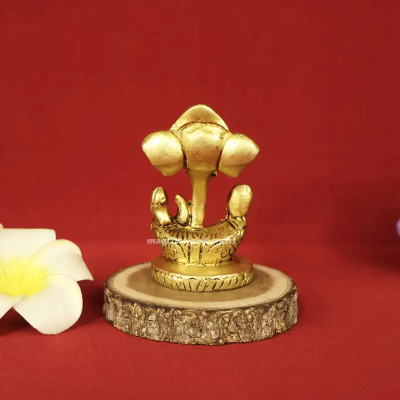 Brass Laddu Ganesha idol (3 Inches) - image 1