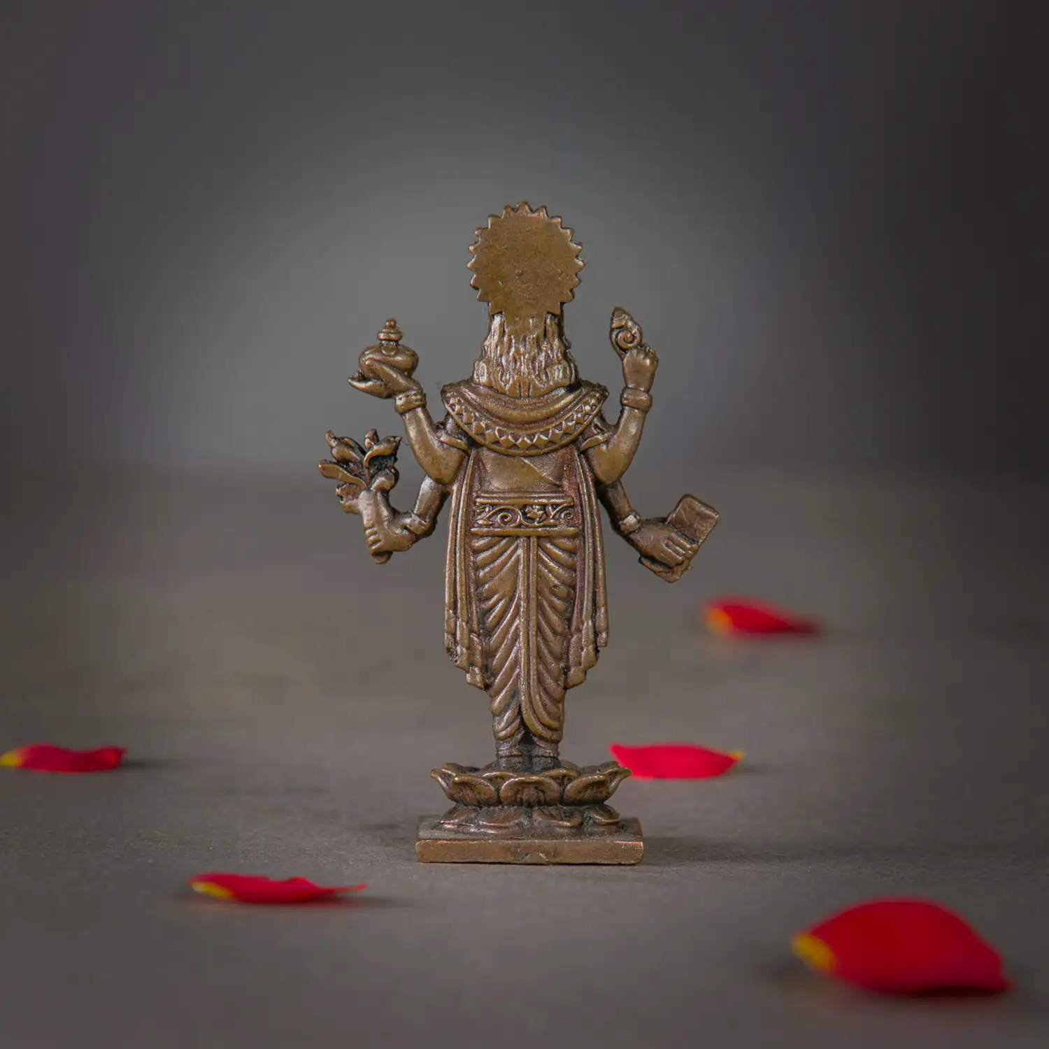 3 inches standing copper Dhanvantri - image 3