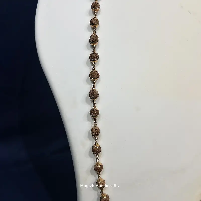 Original Rudhraksham natural color with Impon cup 45 Beads - 10mm - secondary