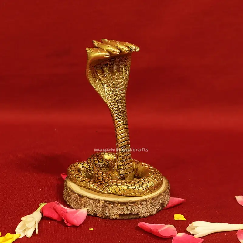 Brass 5 head Snake idol - 4 inches - secondary