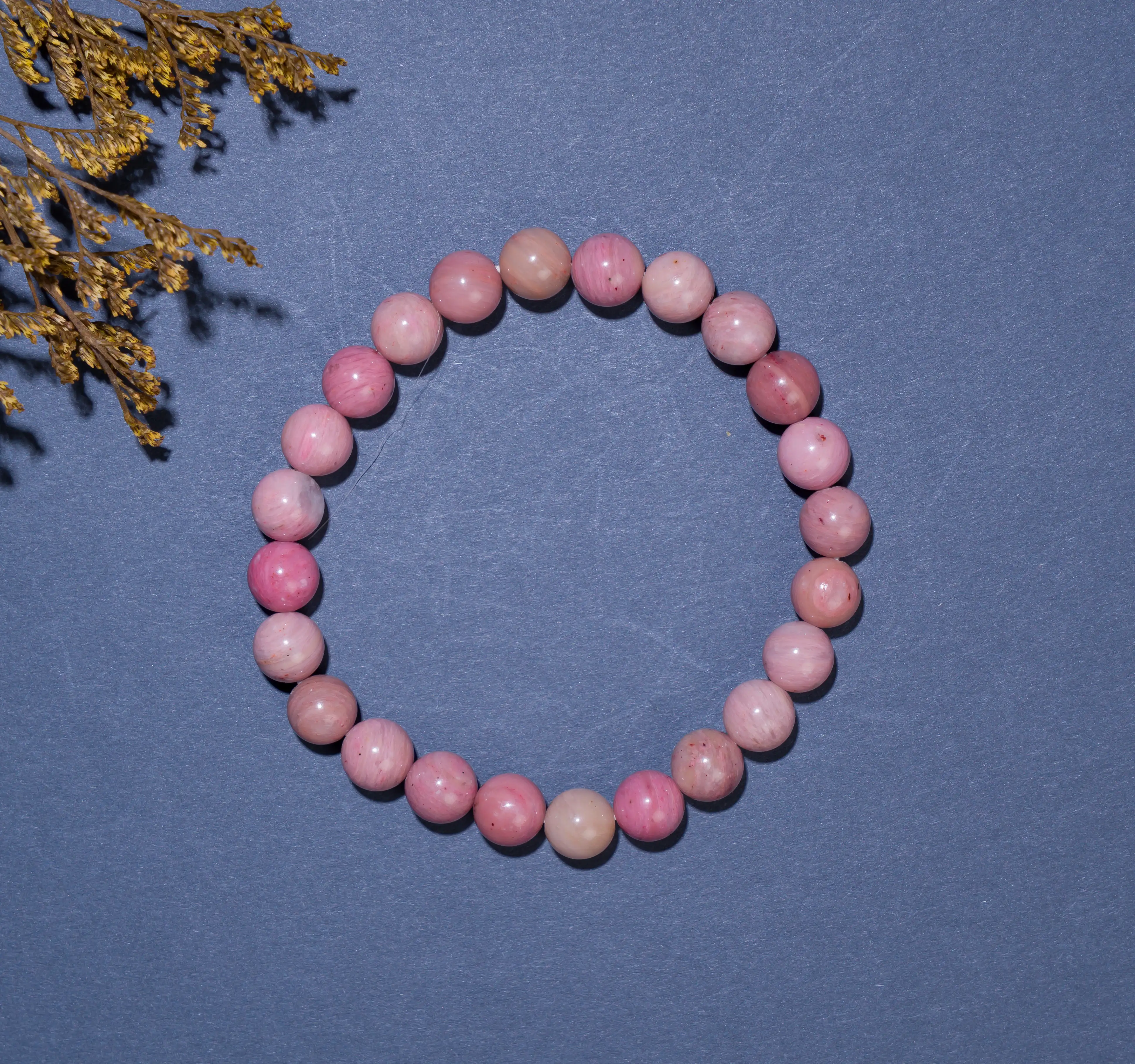 8mm Rhodochrosite crystal bracelet - secondary