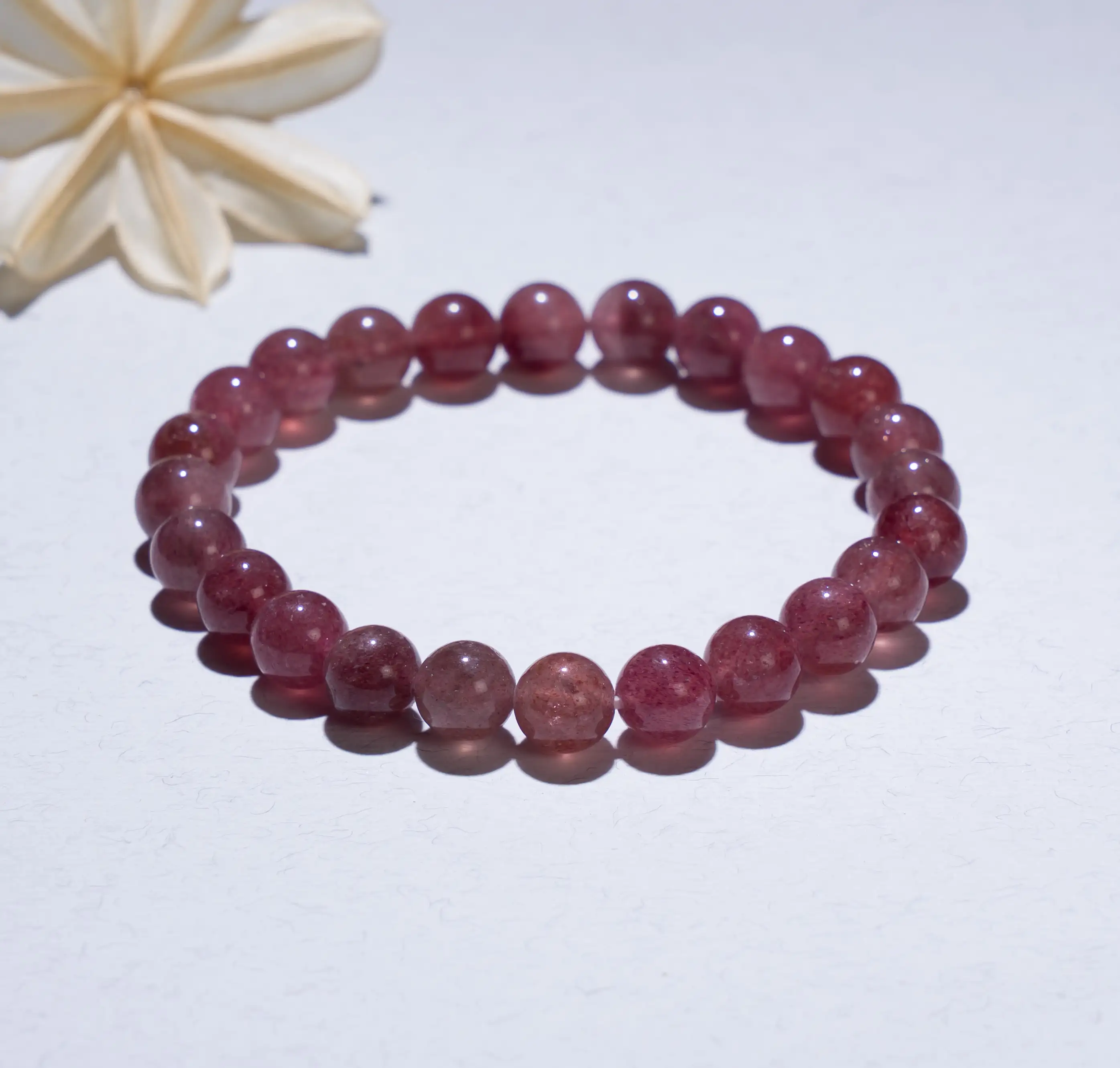 8mm Strawberry Quartz crystal bracelet
