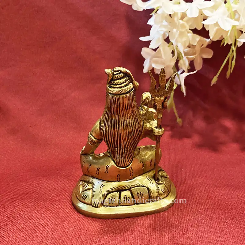 4 inches Brass sitting Lord Shiva idol - SC - image 5