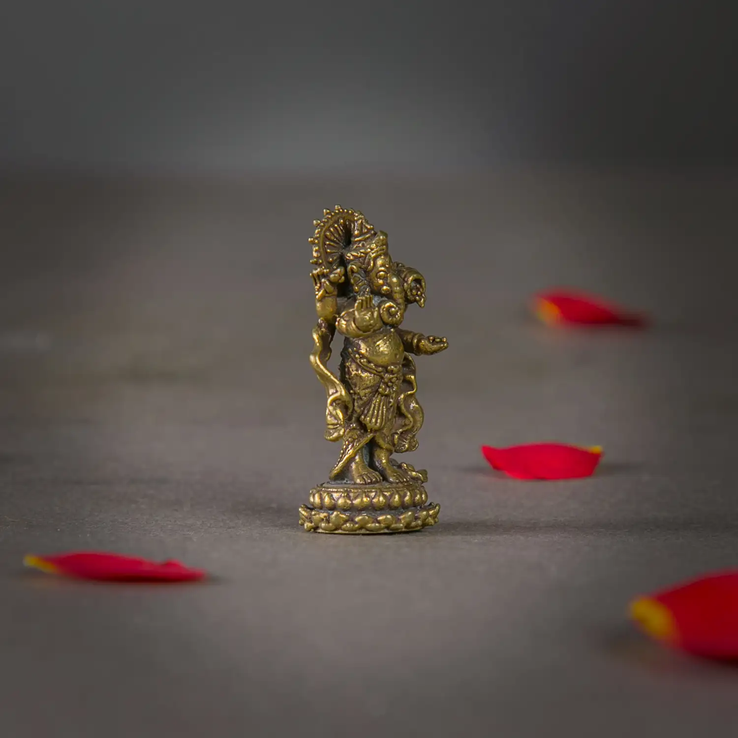 I inch Handcrafted Mini Brass Standing Vinayaka Murti - secondary