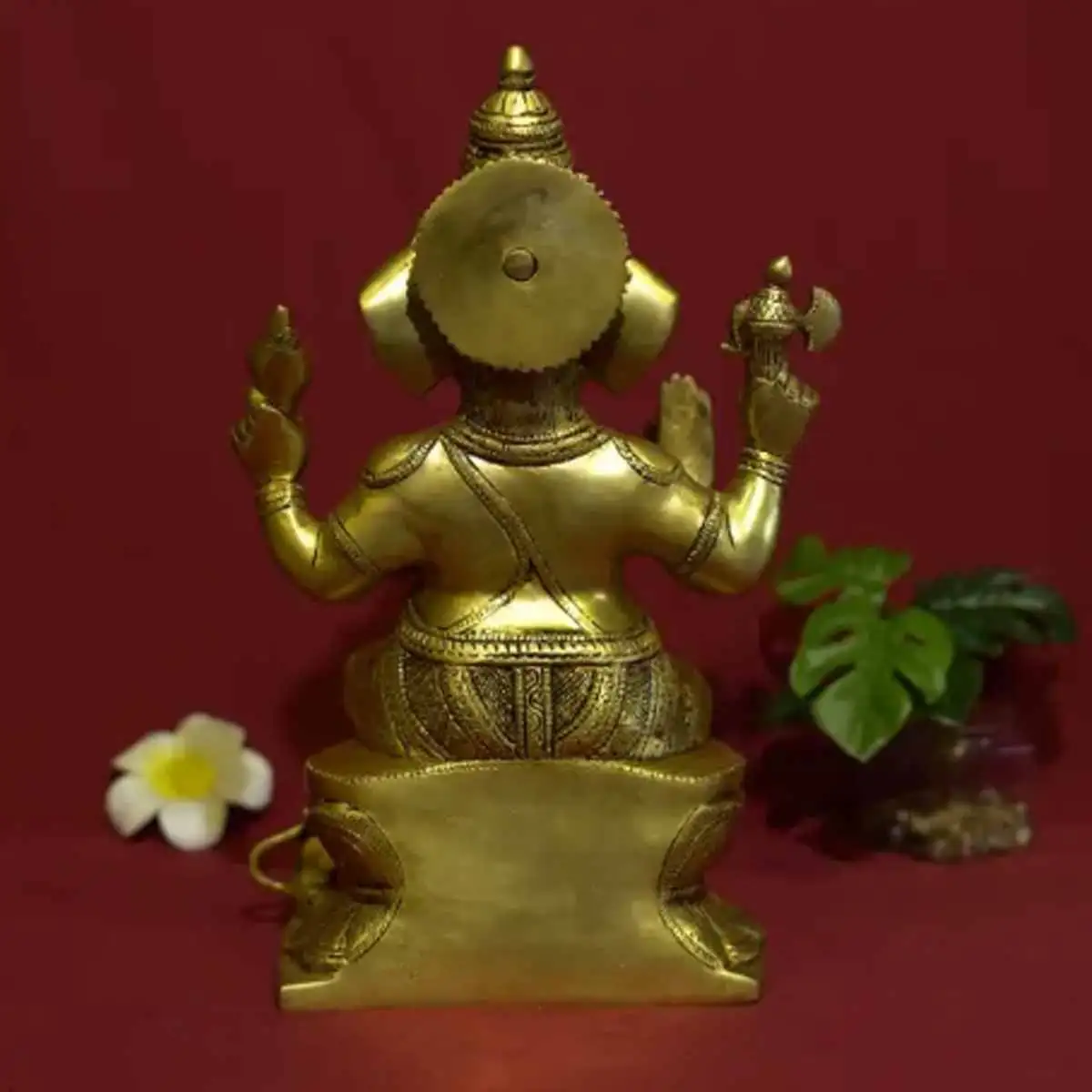 1 feet Grass Sitting pillayar Statue - image 3