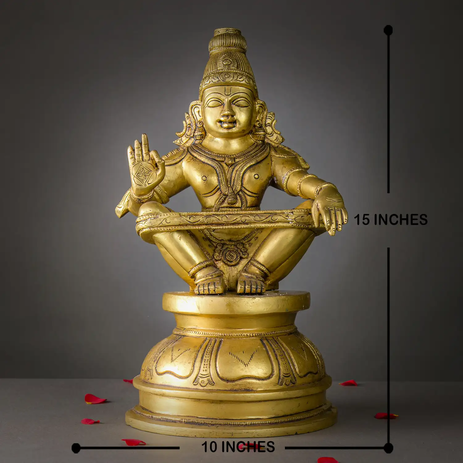 15 inch Brass Ayyappan Swamy Idol - image 5