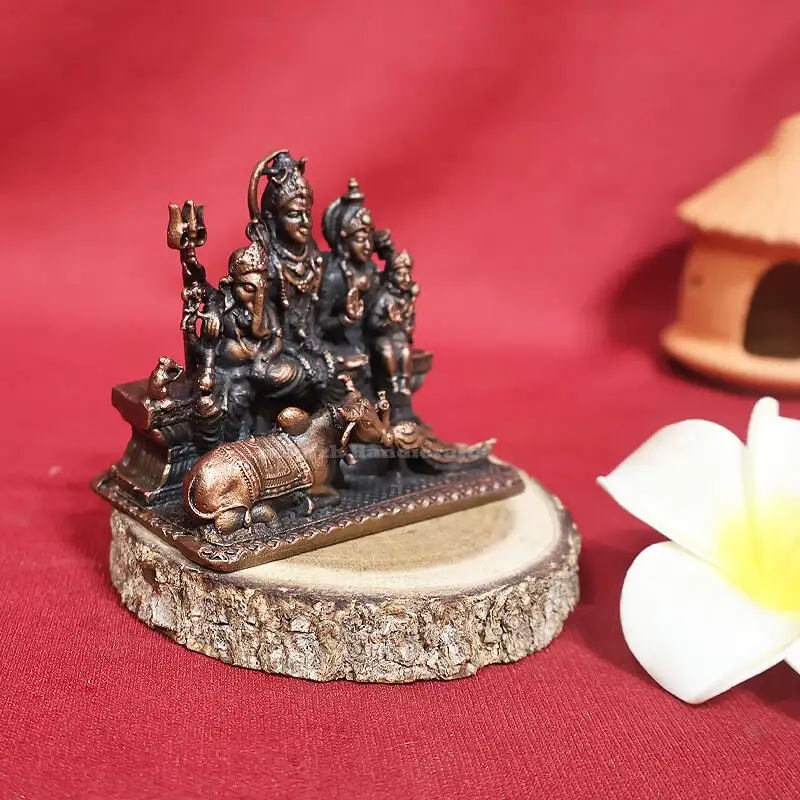 2.5 inches Copper Lord Shiva family idol - secondary