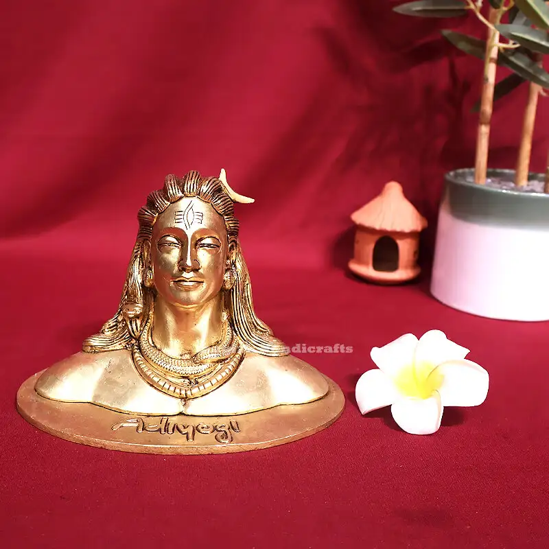 4 inches Brass Aadiyogi with Base idol