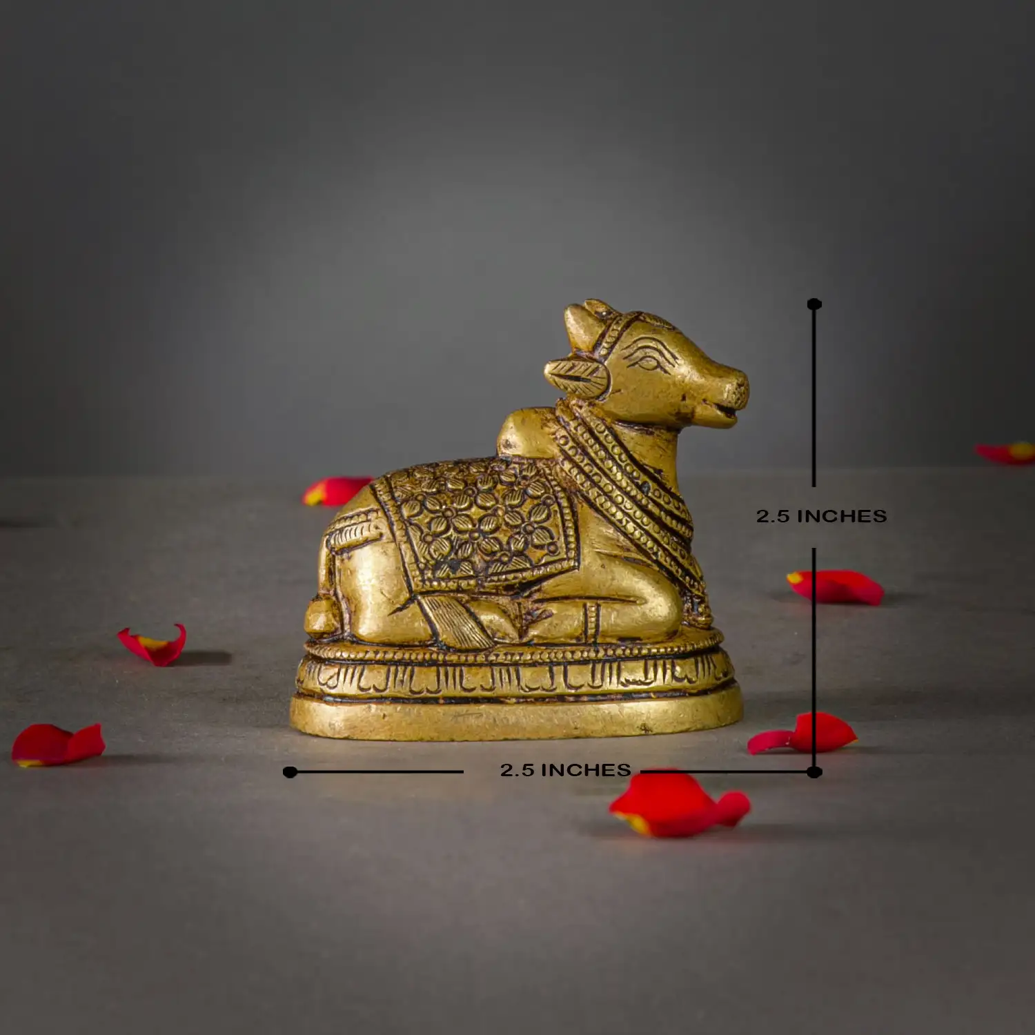 2.5 inches Brass Lord Shiva Nandhi idol - image 5