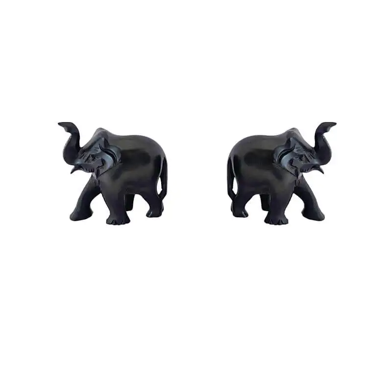 2 அங்குல அசல் கருங்காலி மர யானை ஜோடி - image 4
