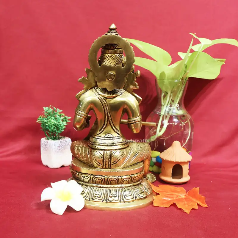 10.5 inches Brass Annapoorni one hand spoon Oval base idol SC - image 3