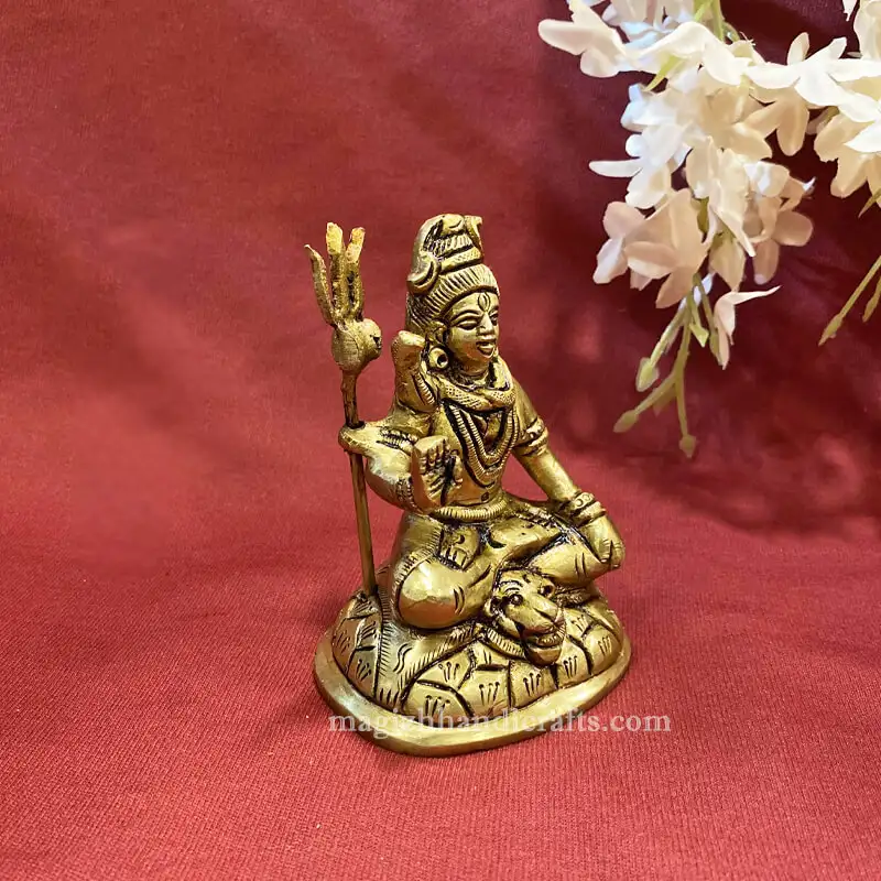 4 inches Brass sitting Lord Shiva idol - SC - image 4