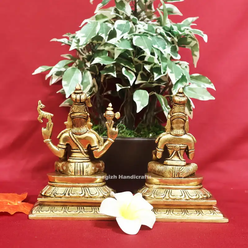 Brass Shiva Parvathi Idol 6 inches - secondary