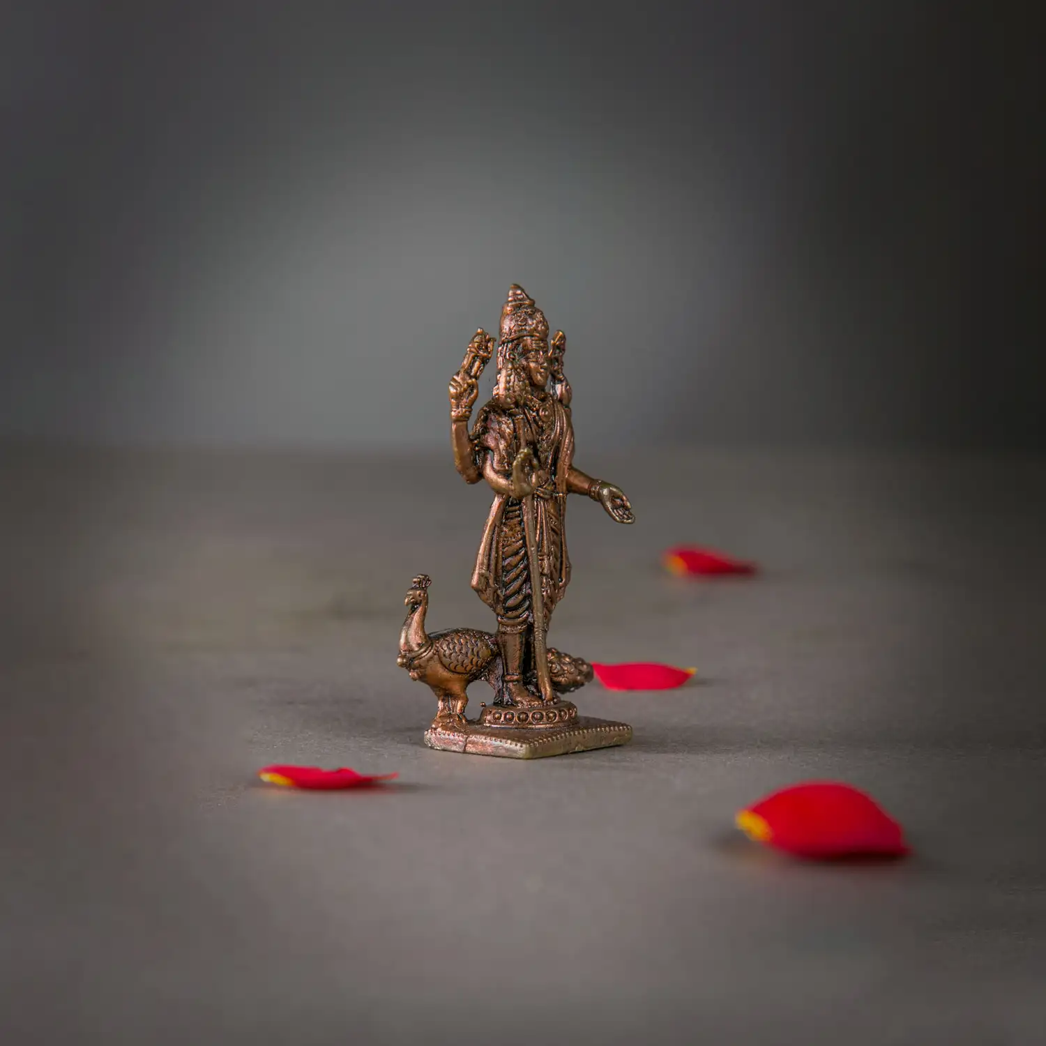 3 inches Copper Lord Murugan Idol - image 3