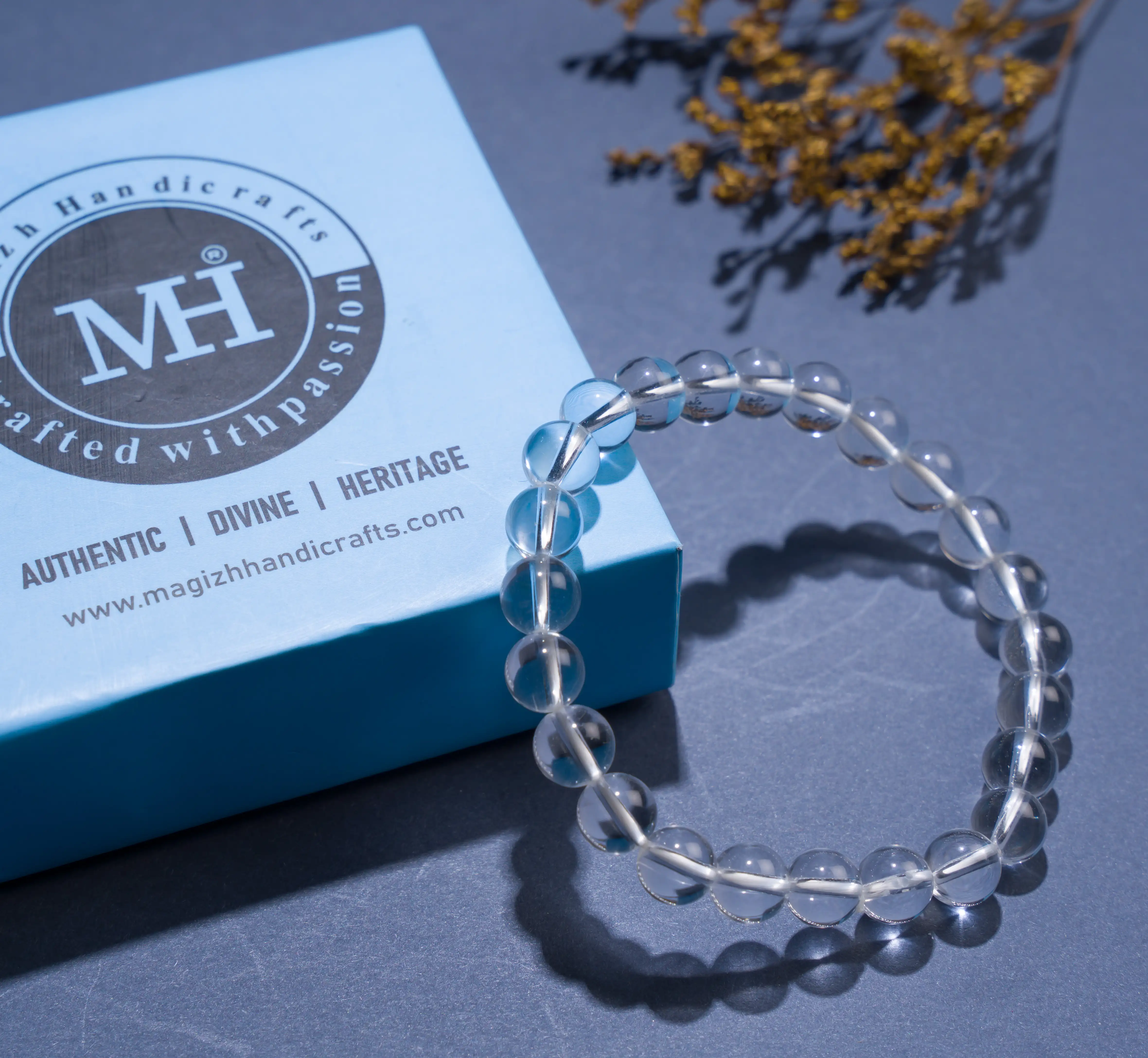 Divine Spadigam Crystal Bracelet - 8mm Beaded Elegance - image 4