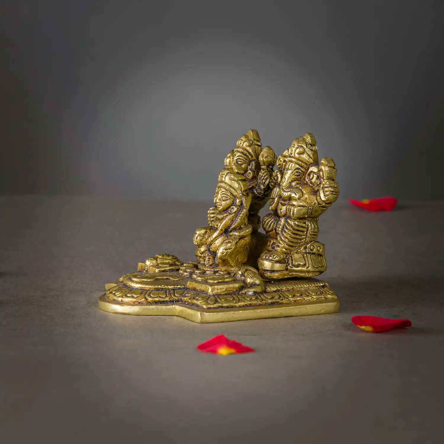 Brass Ganesha Kuber and Lakshmi idol - 2 inches - secondary