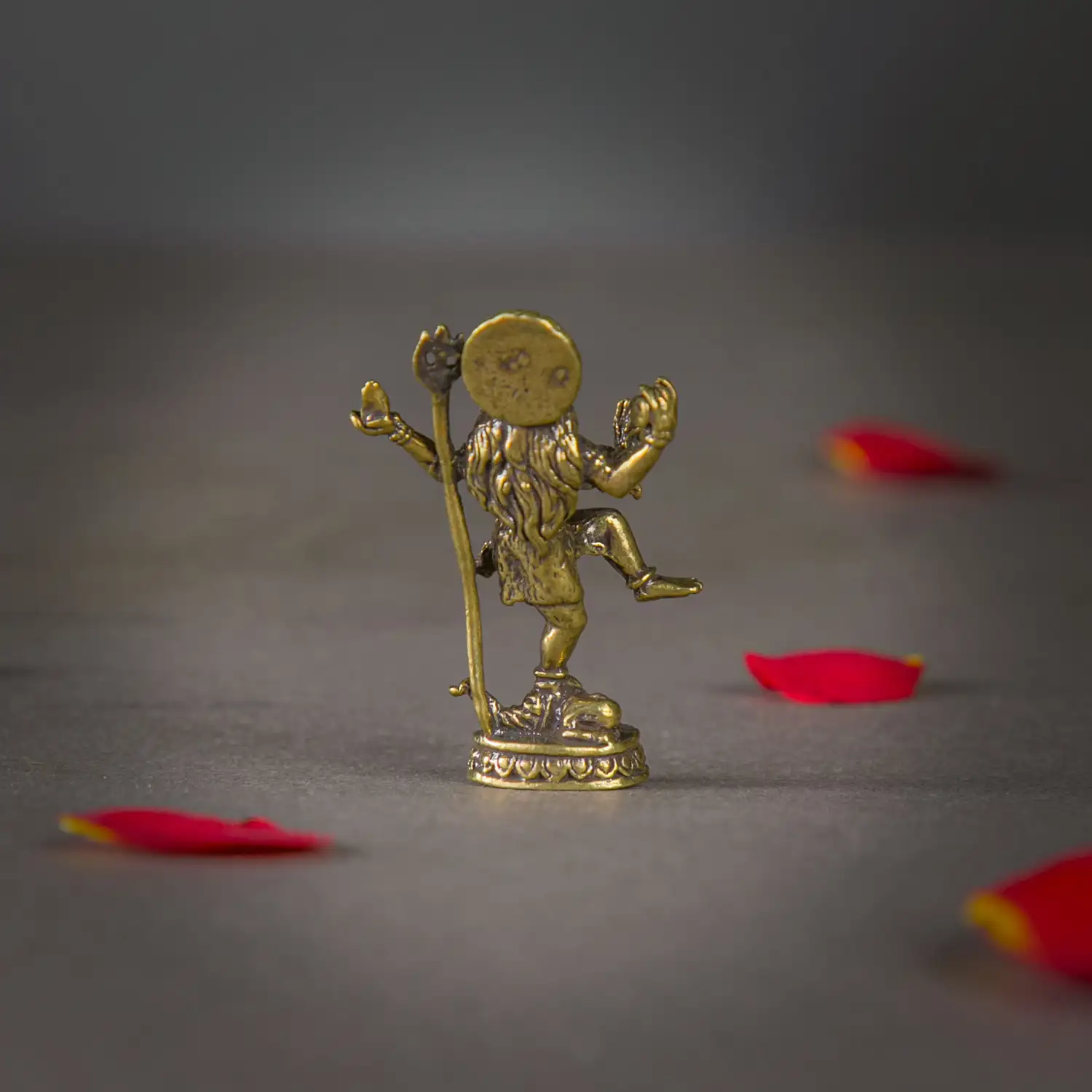 1 inch miniature Brass Lord Natraj without ring Idol - image 3