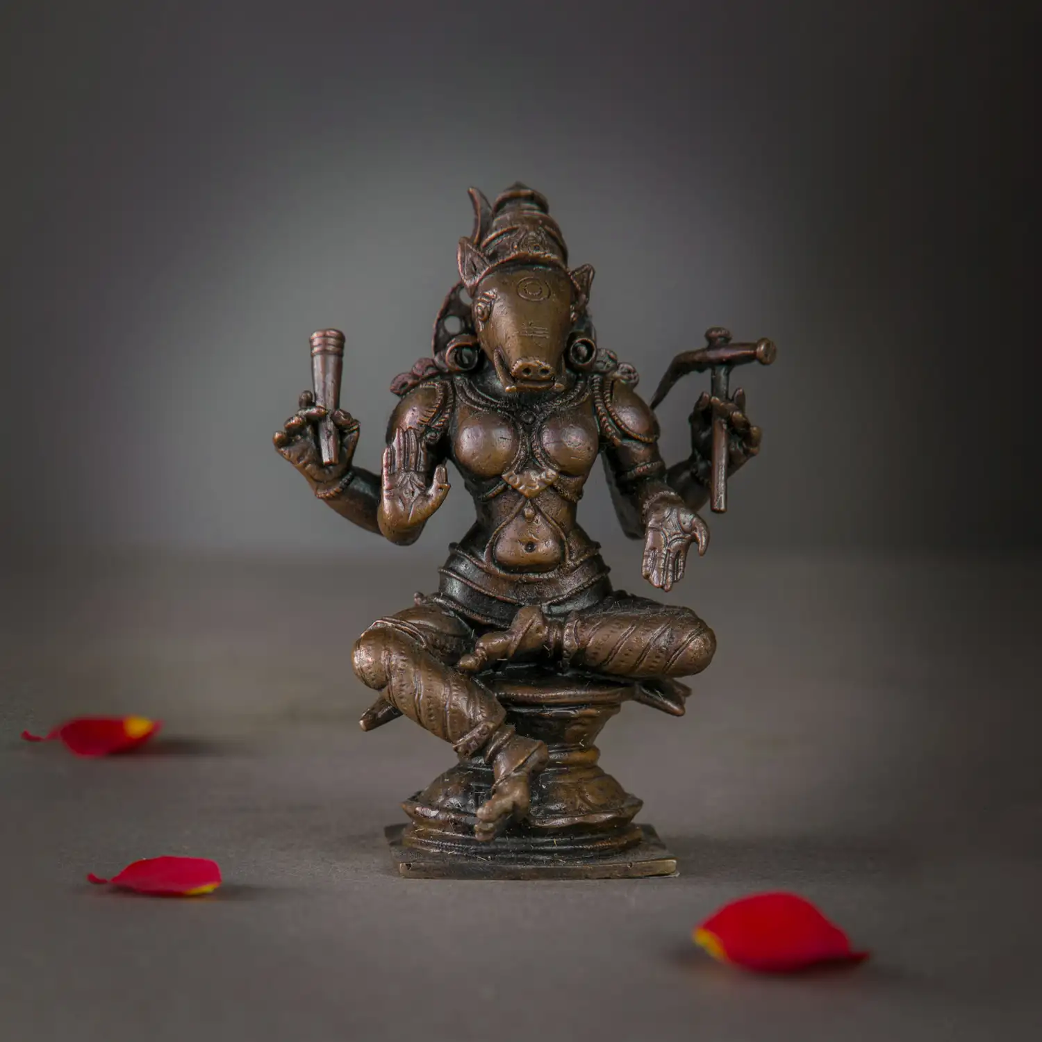 4 inches Copper 4 hands Varahi amman