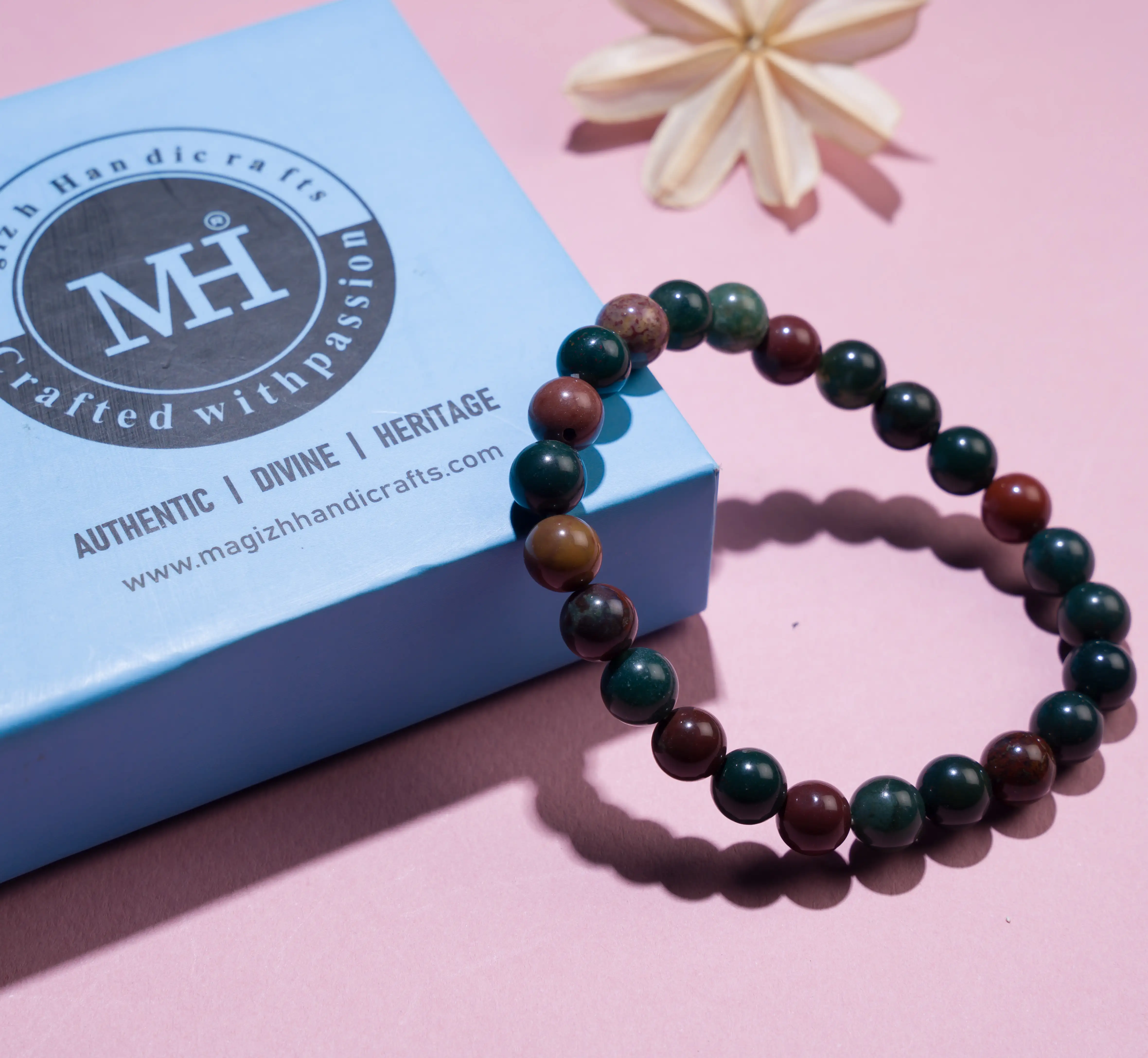 8mm Bloodstone crystal Stone bracelet - image 3
