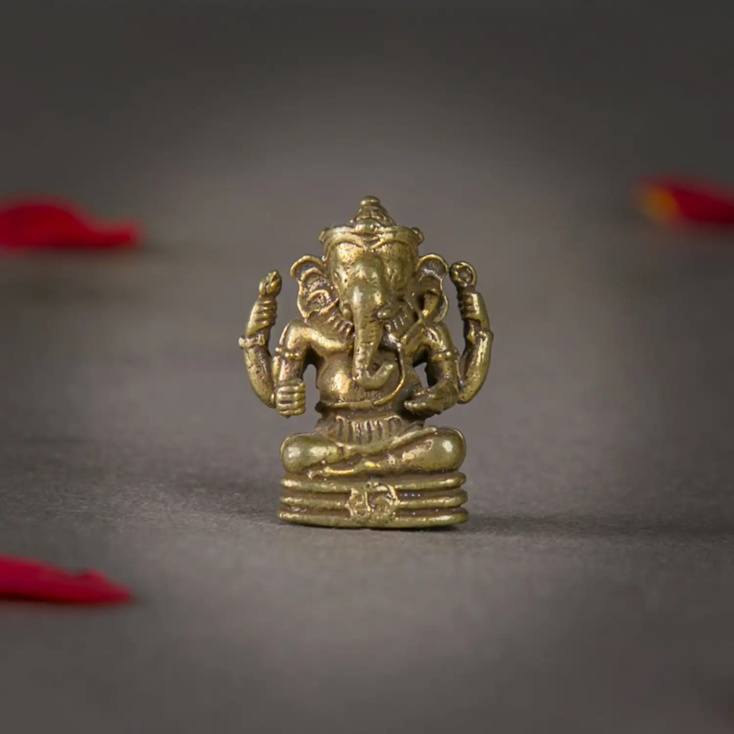 1 inch Mini Brass Sitting Ganesha idol