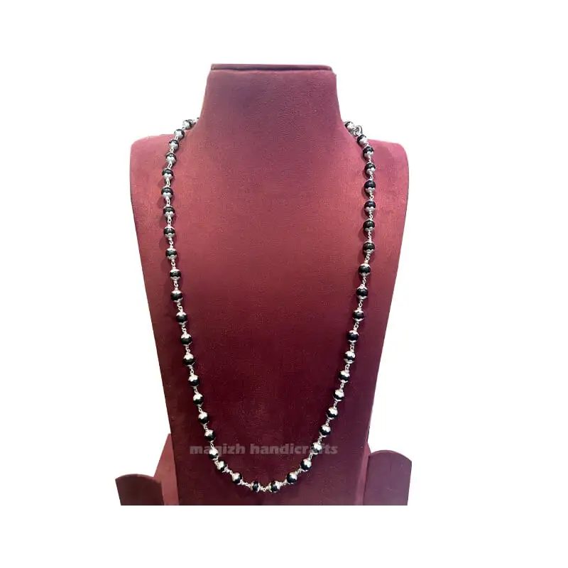 Original Karungali mala with silver capping-8m - image 3