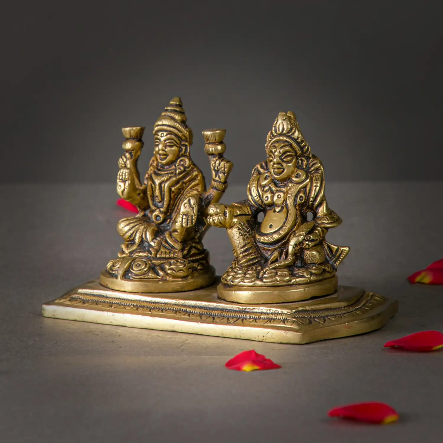 3 inches Brass Lakshmi Kuber Peedam Idol SC - secondary