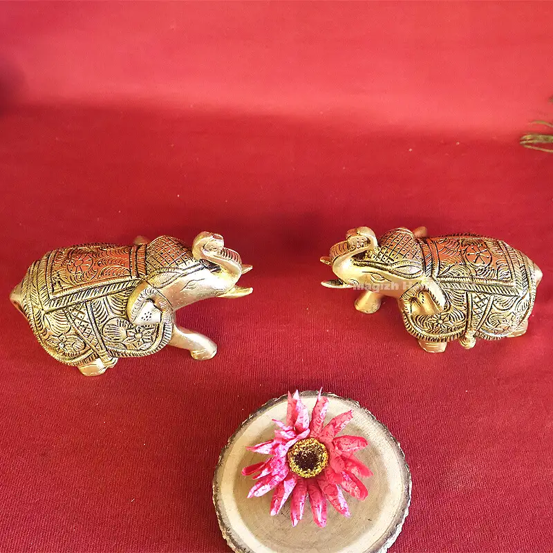 Brass Elephant pair idol 3 inches - secondary