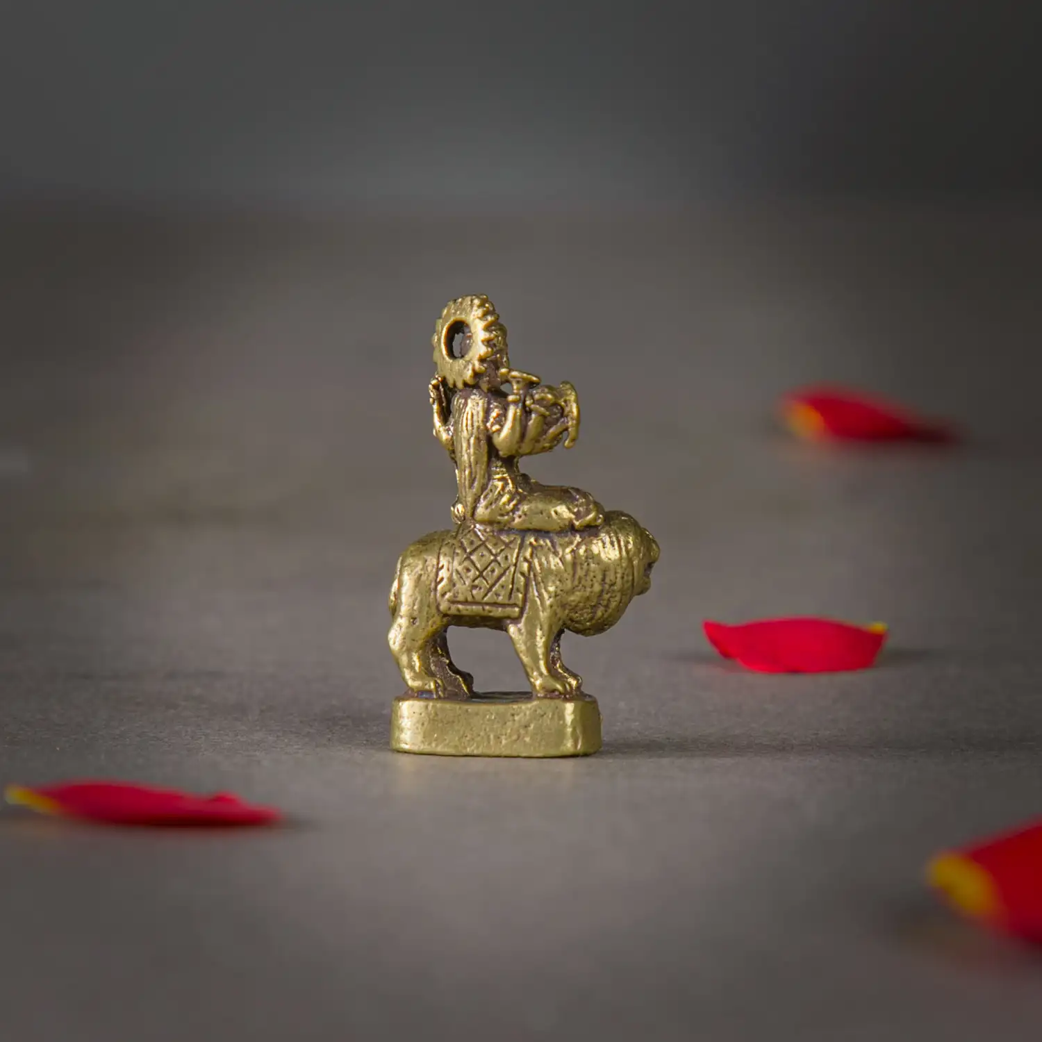1 inch Brass Lion Durga idol - image 3
