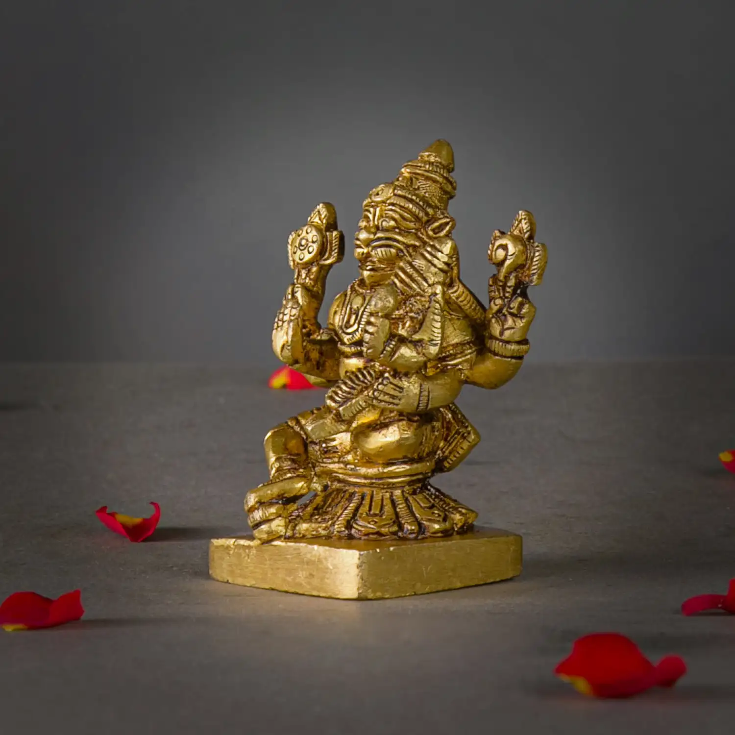 Brass Narasihma Lakshmi idol 3 Inches - image 2