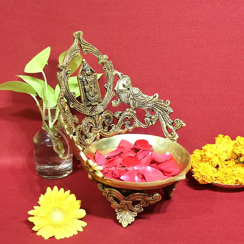 Brass Thirupathi Balaji Lamp 10 inches - image 3