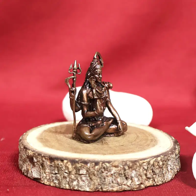 1.8 inches Copper Sitting Lord Shiva Idol - secondary
