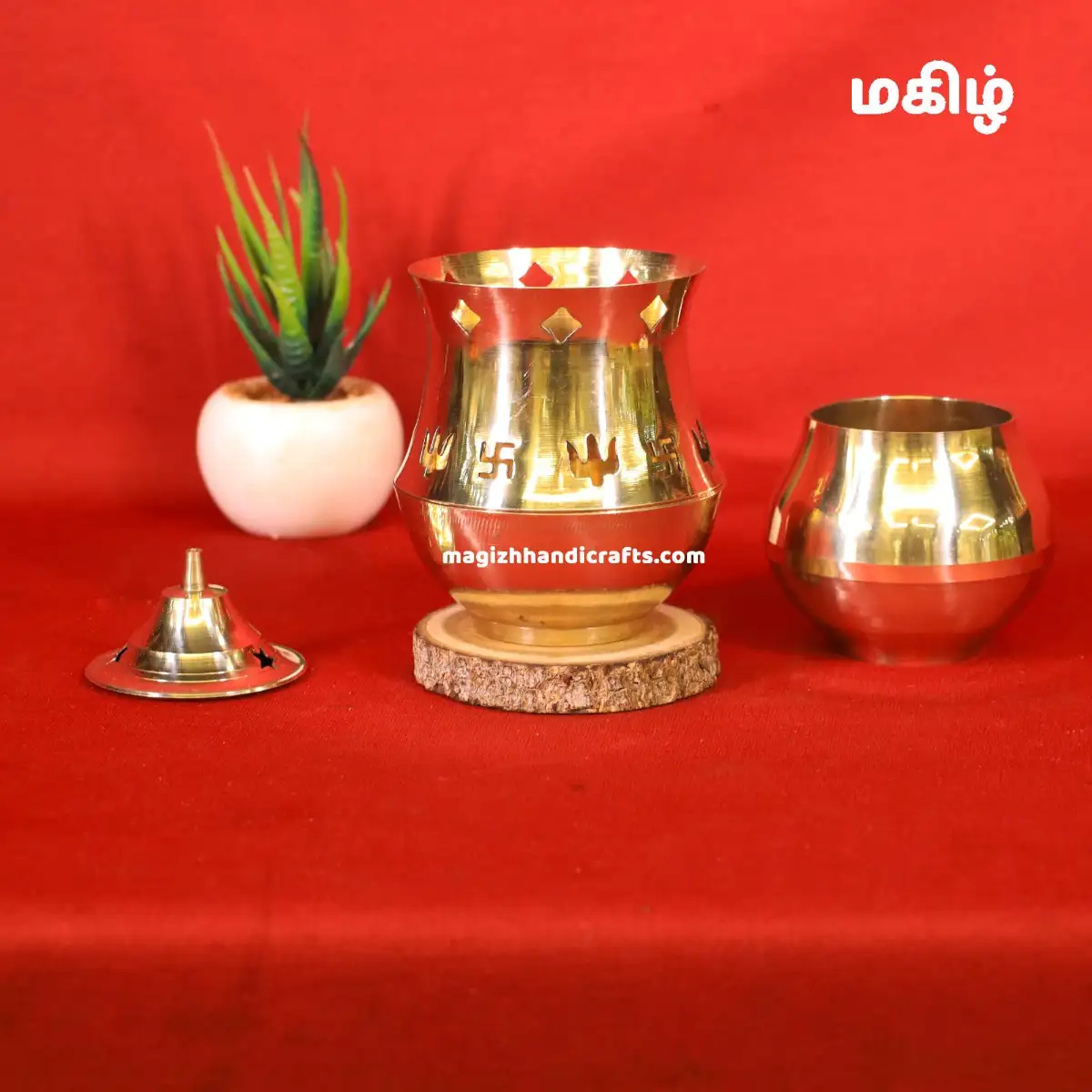 5.5 inches Pachai Karpuram Lamp no 1 - secondary