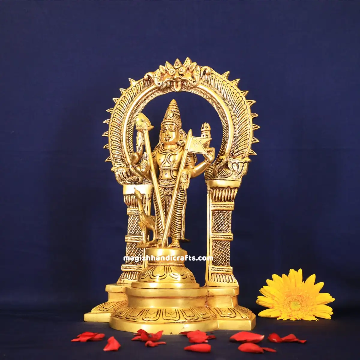 Brass Murugan with Thiruvachi Vel and Kodi idol - 12 inches - image 3