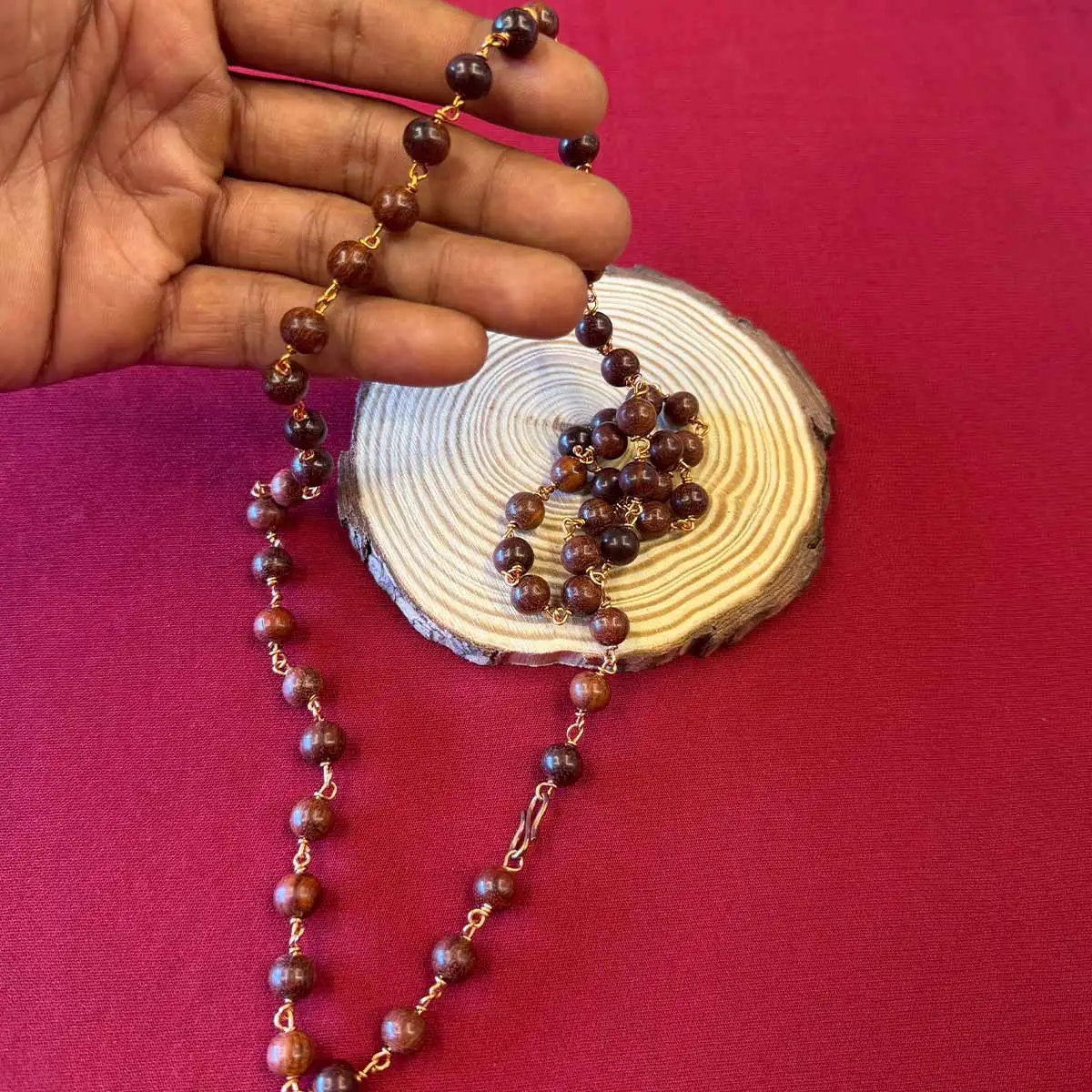 Original 8mm Senkali Mala with Copper Wire 54 Beads 8mm - image 3