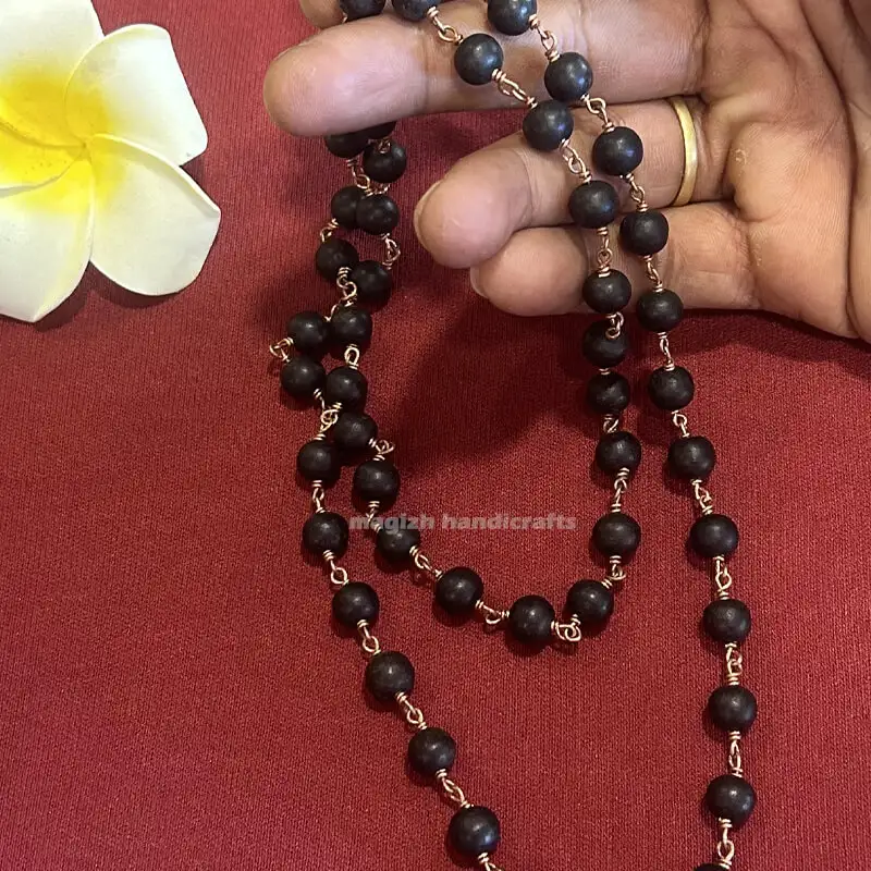 Original karungali Copper mala without capping-8mm - secondary
