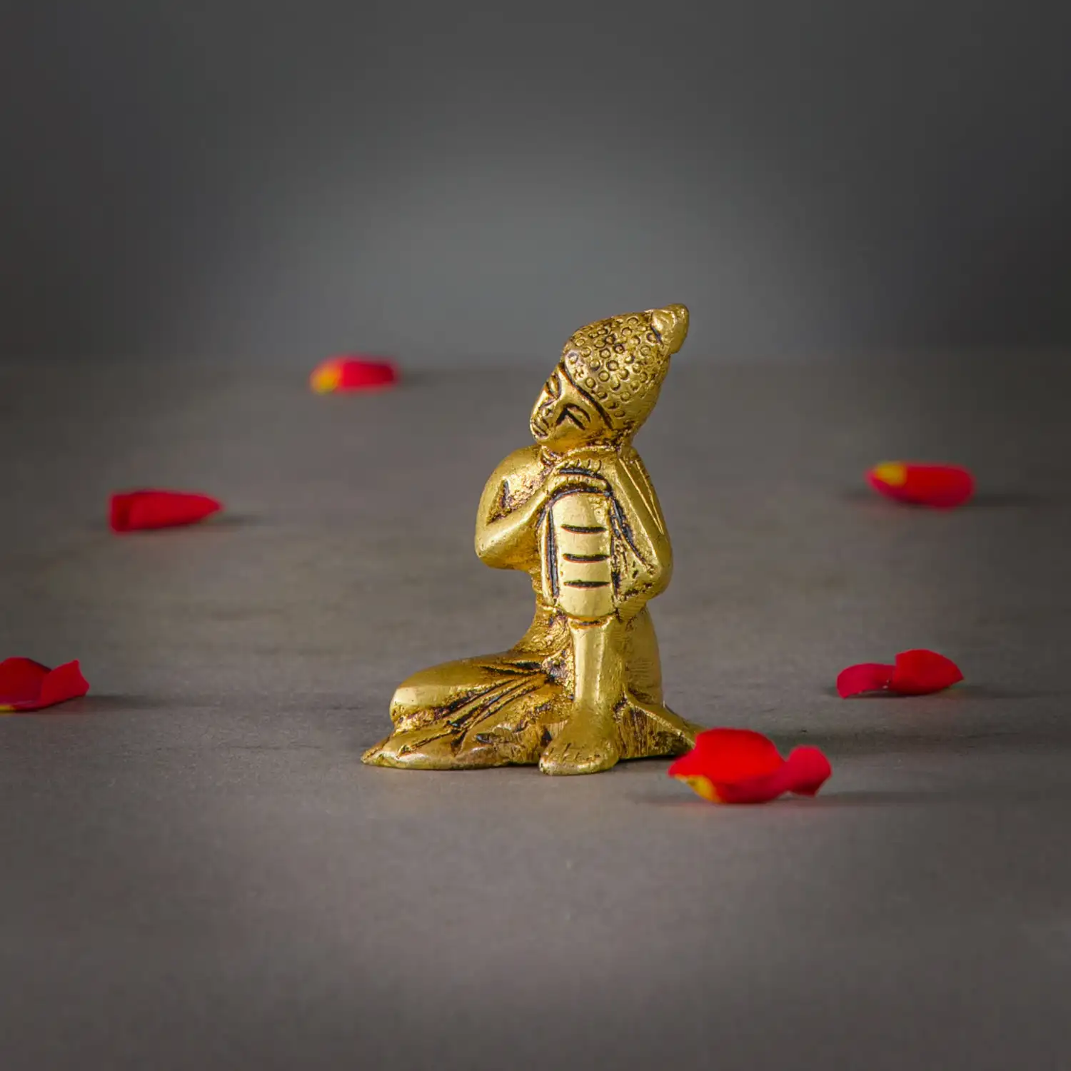2 inches Mini Brass Resting Buddha Idol - image 3