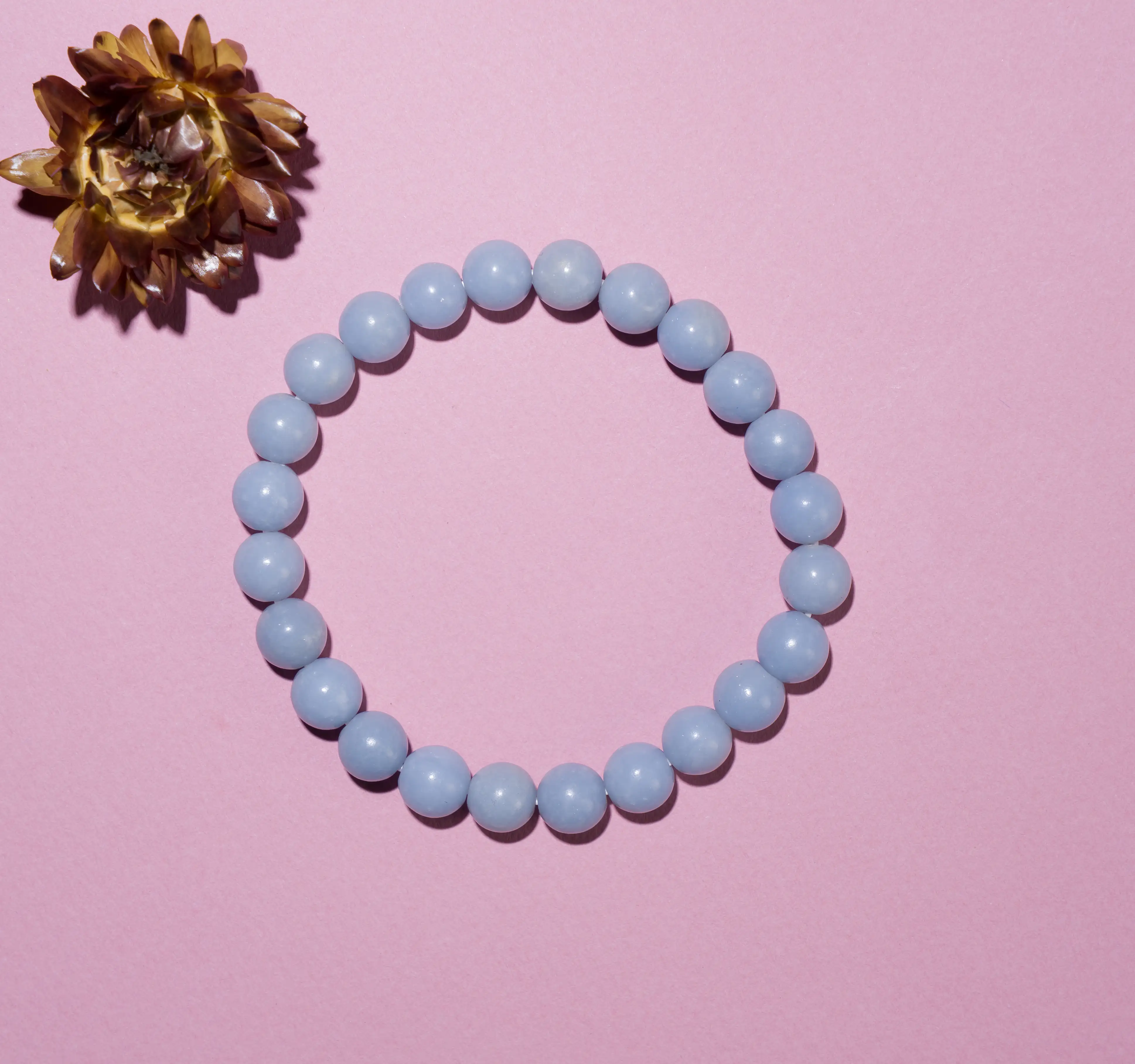 8mm Angelite crystal stone bracelet - image 3