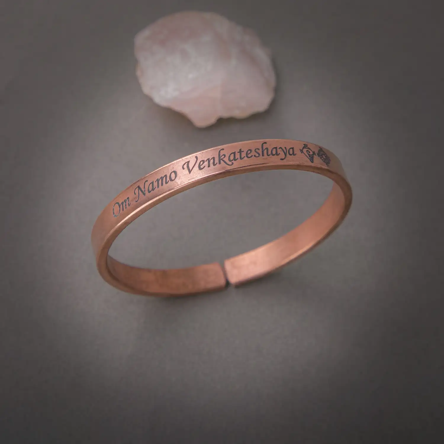 Om Namo Venkateshaya Pure Copper Bracelet - 8mm - image 3