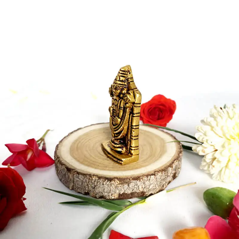 Brass Lord Balaji Perumal idol for pooja room and car dashboard 2 1/2 inches - image 4