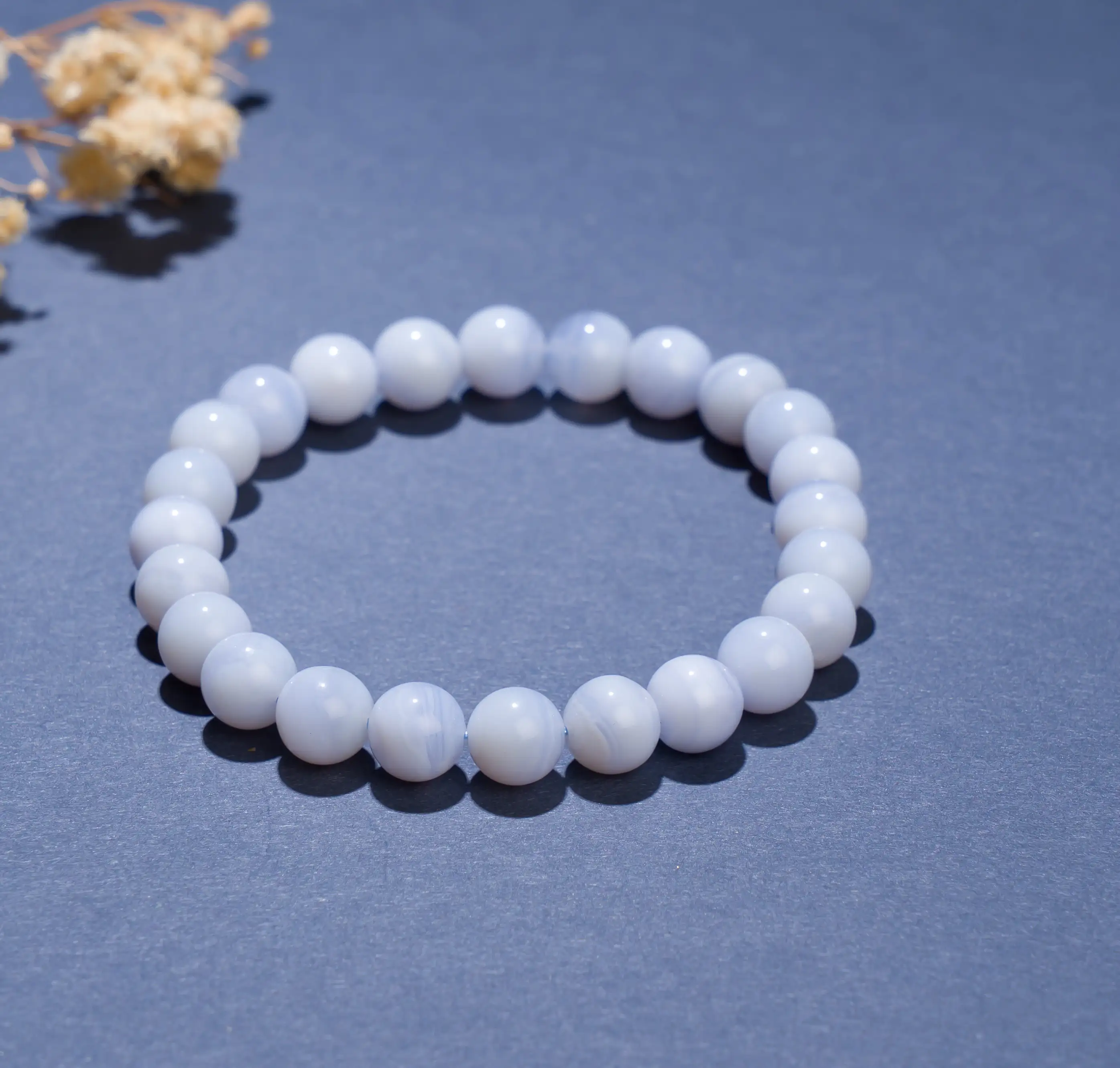 8mm Blue Lace Agate crystal Stone bracelet