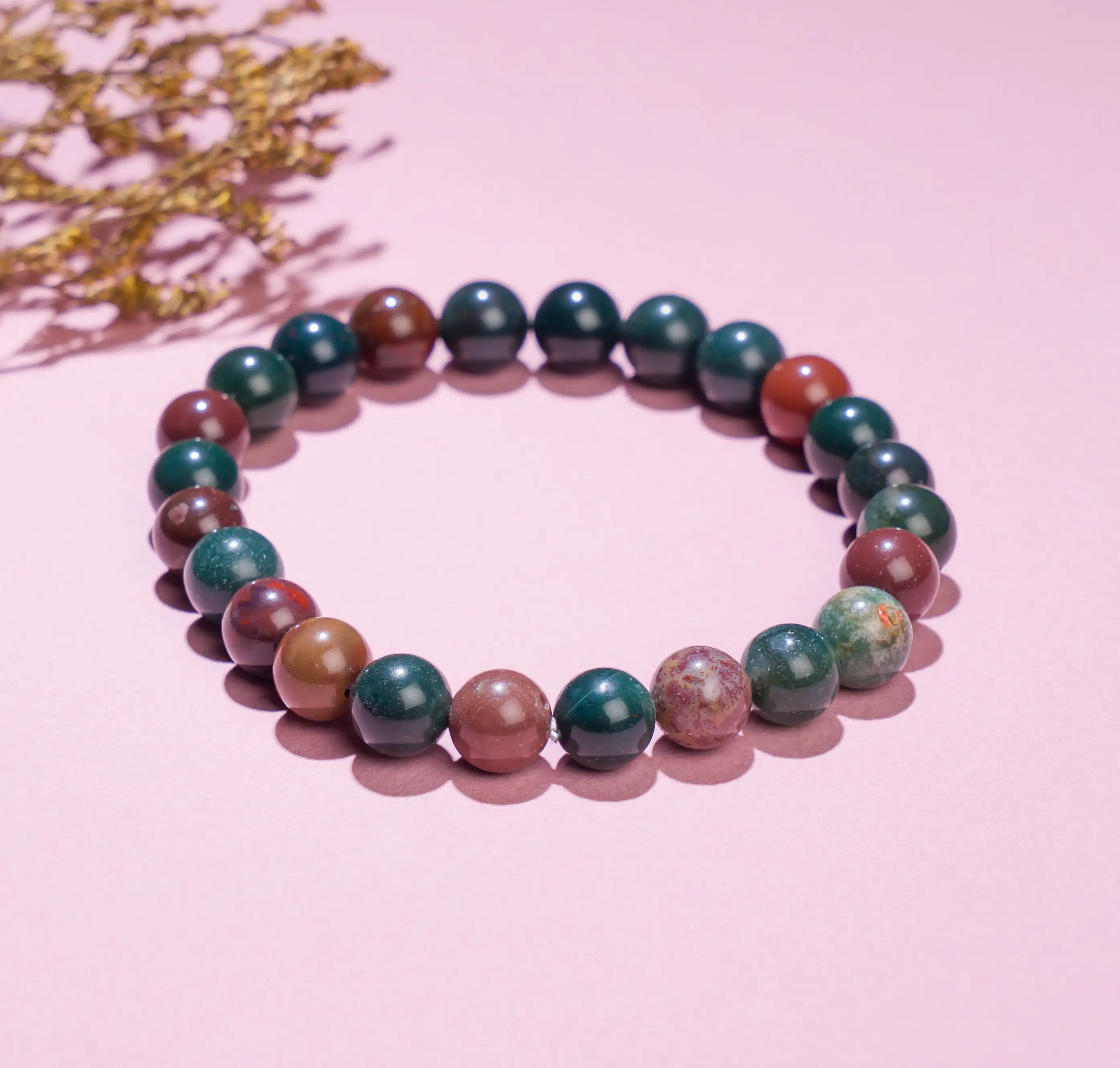 8mm Bloodstone crystal Stone bracelet