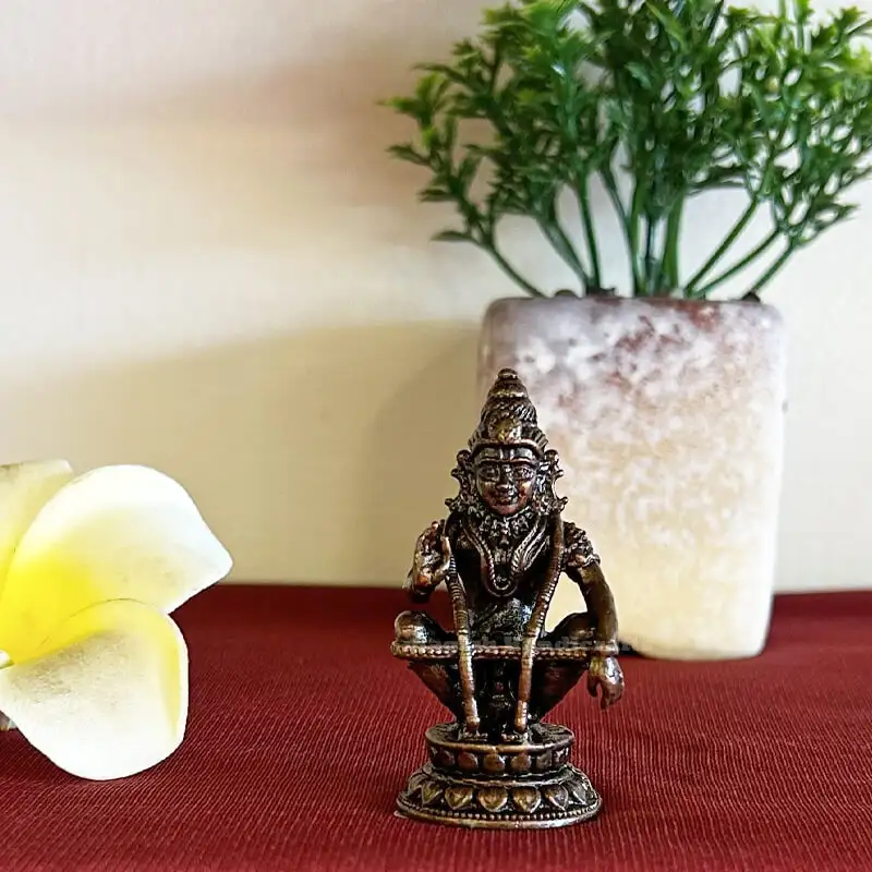 2 inches Copper Ayyappan idol