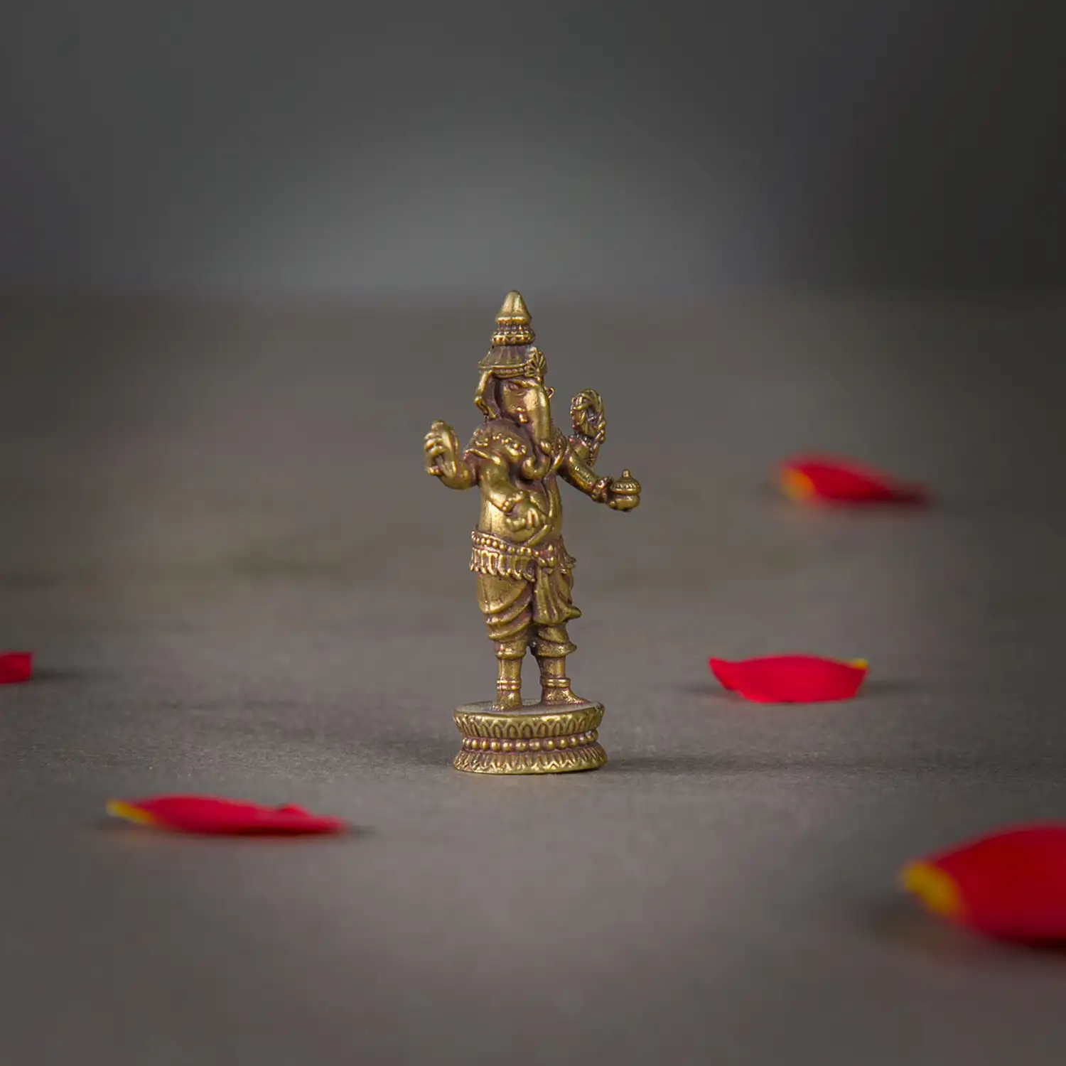 1 inch Mini Brass standing Ganesha idol - secondary