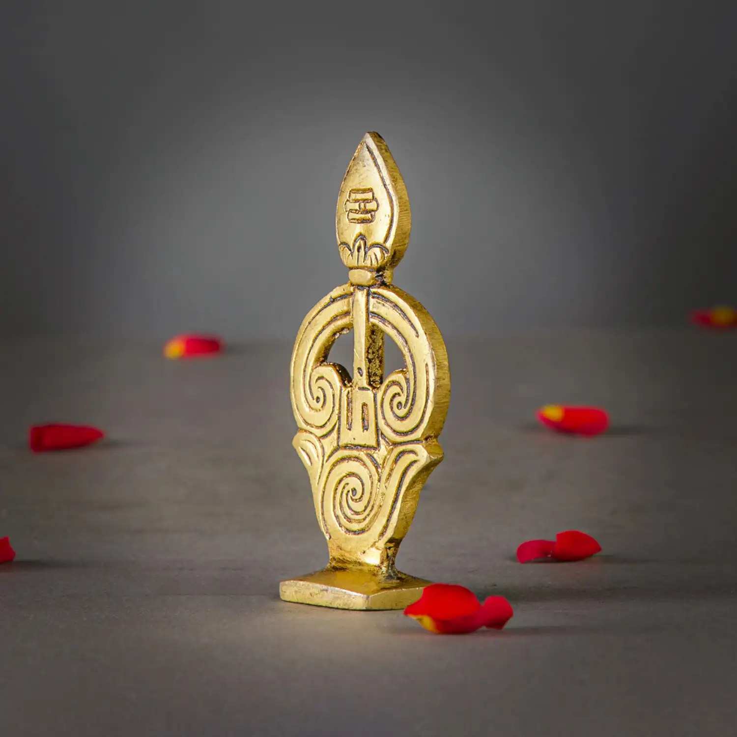 3.5 inches Brass Tamil OM vel with base - image 3