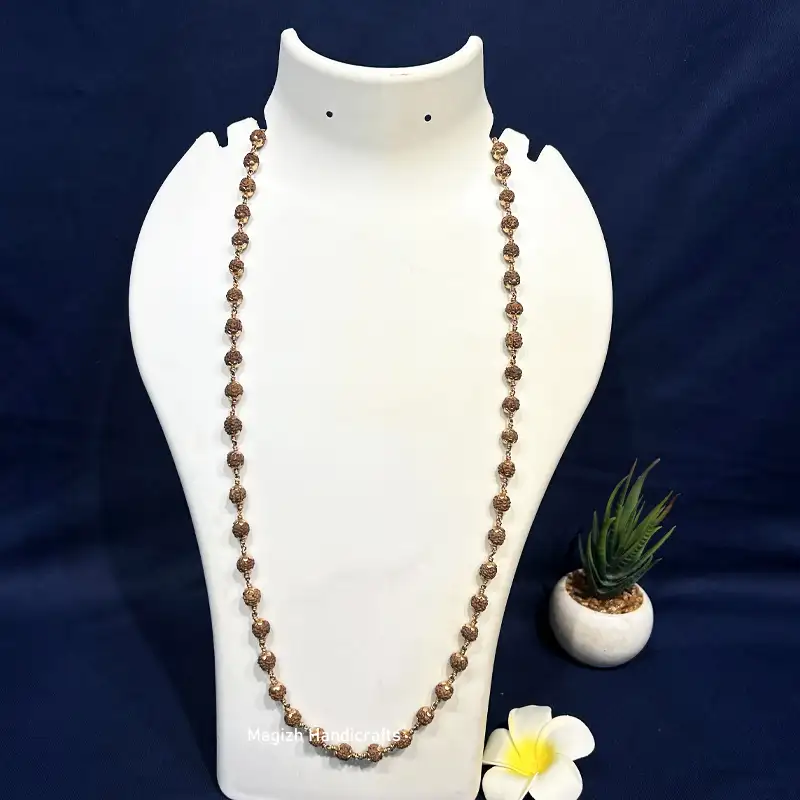 Original Rudhraksham natural color with Impon cup 45 Beads - 10mm