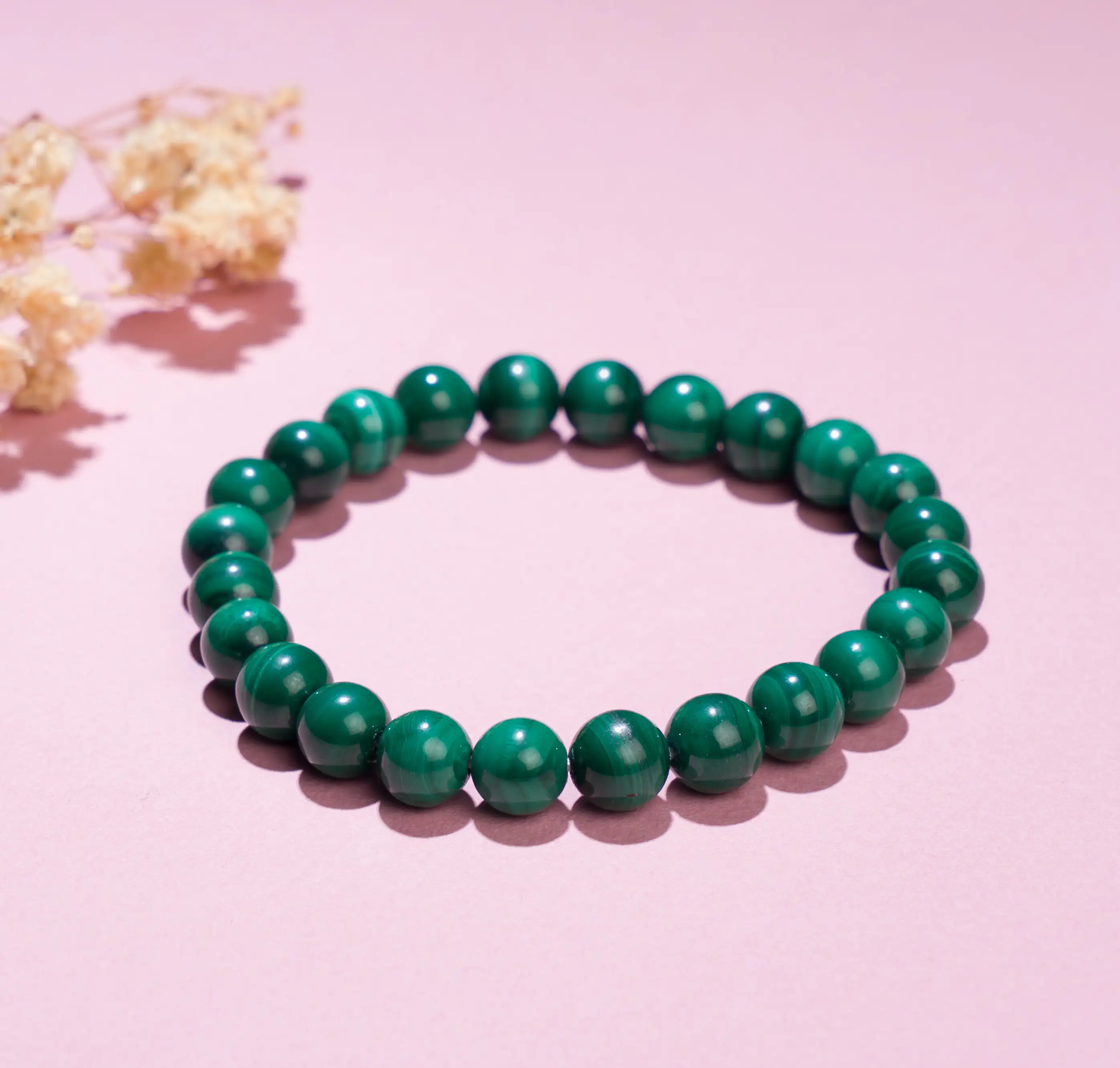 8mm Malachite Crystal Stone Bracelet
