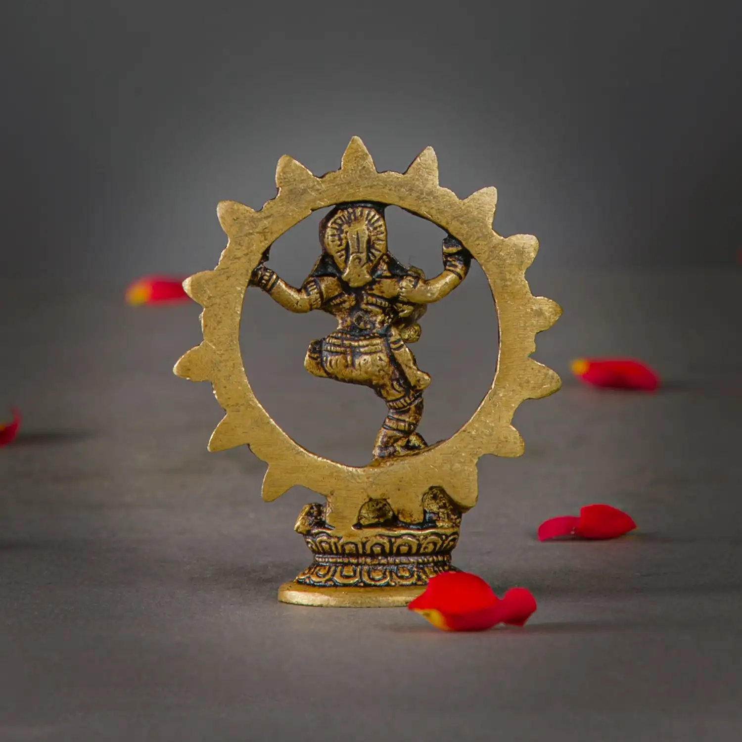 3 inches mini Brass Lord Shiva Natraja with agni idol - image 4